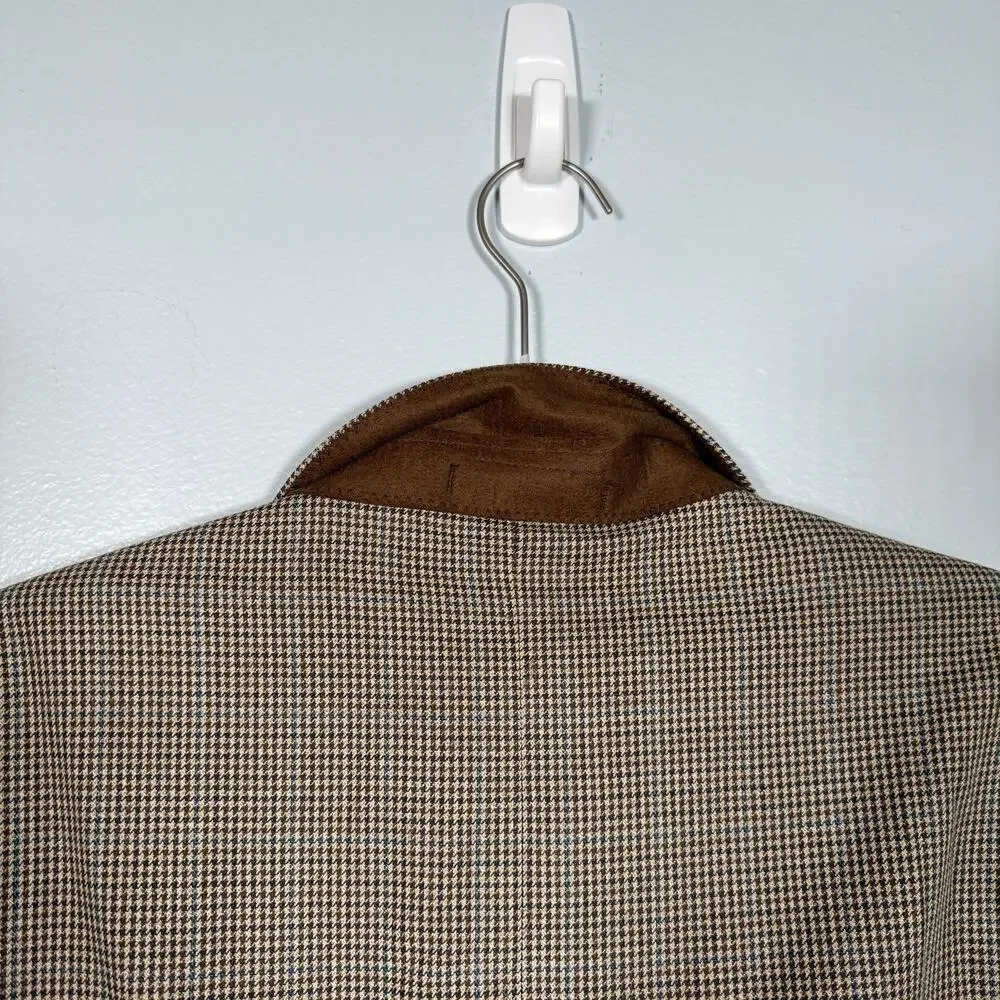 Lauren Ralph Lauren Men’s 44R Silk Wool Blazer Houndstooth Sport Coat 2-Button